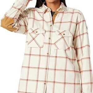 Fjallraven Ovik Twill Shirt Long Sleeve (Chalk White/Cabin Red) Women's, M